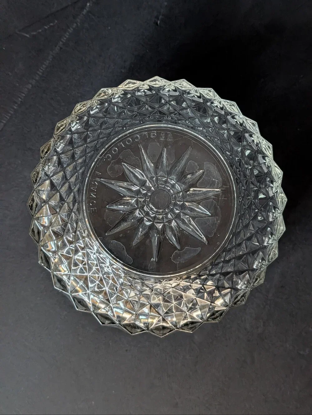 VTG Set Of 4 Arcoroc France Diamant Pressed Glass Bowls 5
